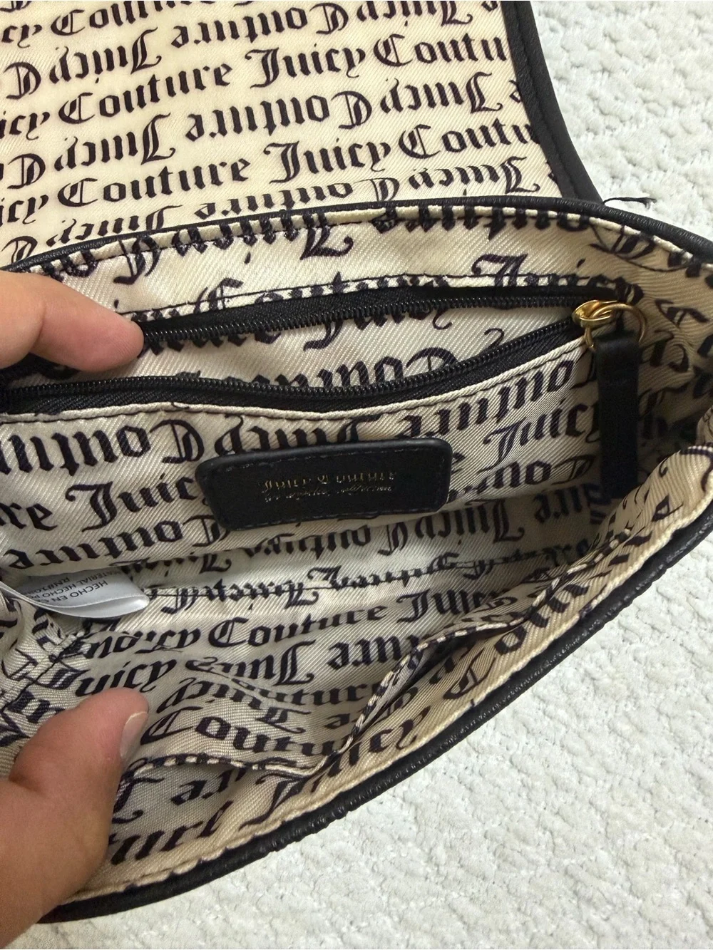 Juicy Couture Black Crossbody Chain Bag Y2K